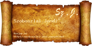 Szoboszlai Jenő névjegykártya