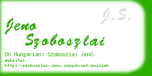 jeno szoboszlai business card